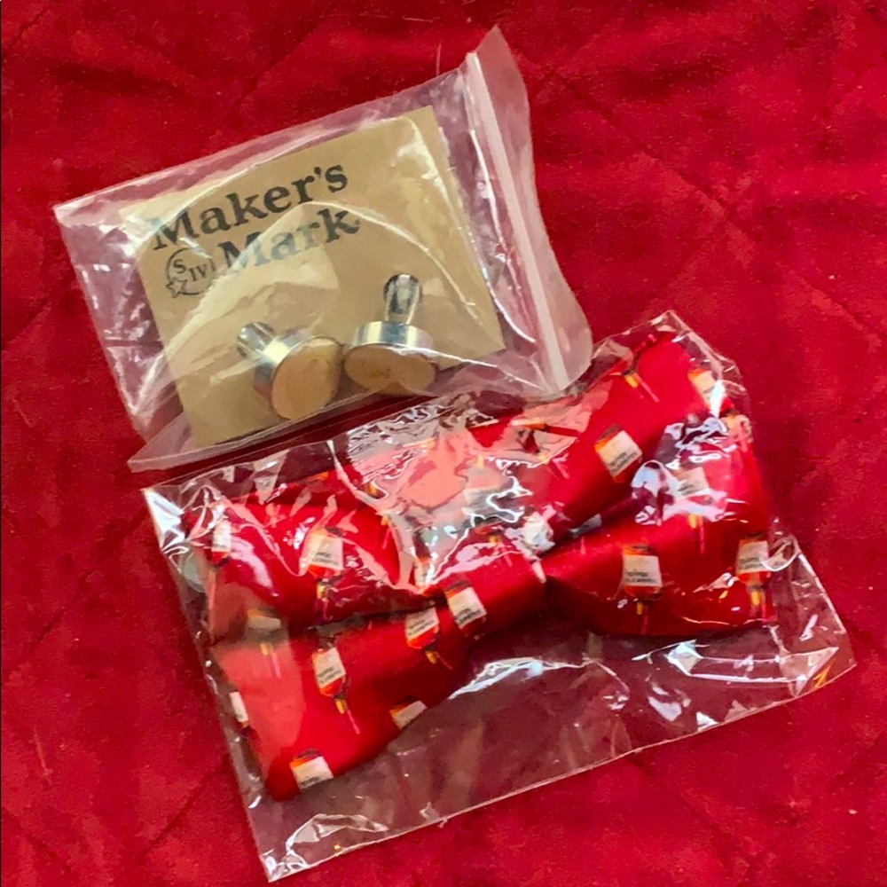 Makers Mark bowtie and cufflinks